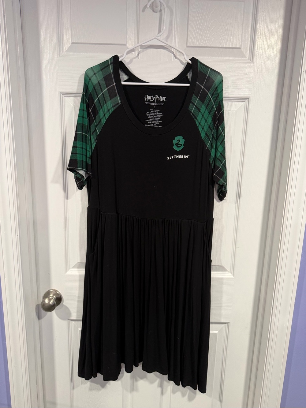 Warner Bros. Harry Potter Black Dress with Green Slytherin Crest